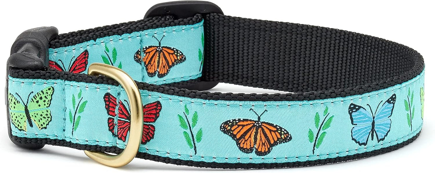 Up Country Butterfly Effect Dog Collar - Large (15 to 21 Inches) 1 Inch Wide Width)