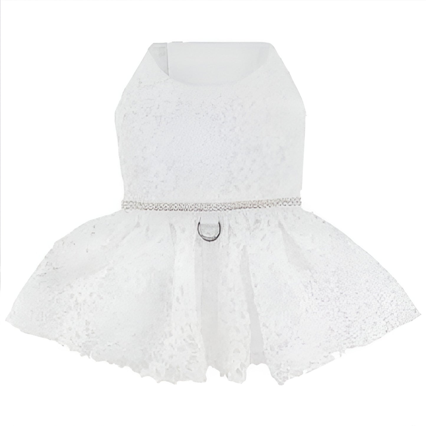 White Lace Dog Wedding Dress with Matching Leash