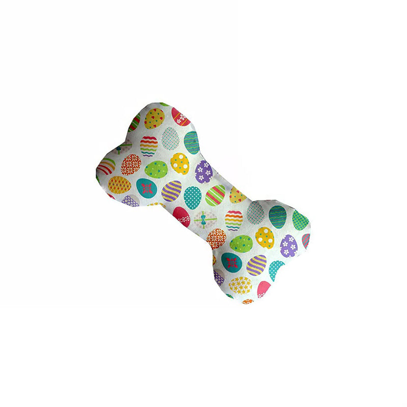 6" Easter Fuzzy Plush Dog Bone Squeaker Toy (Eggs)