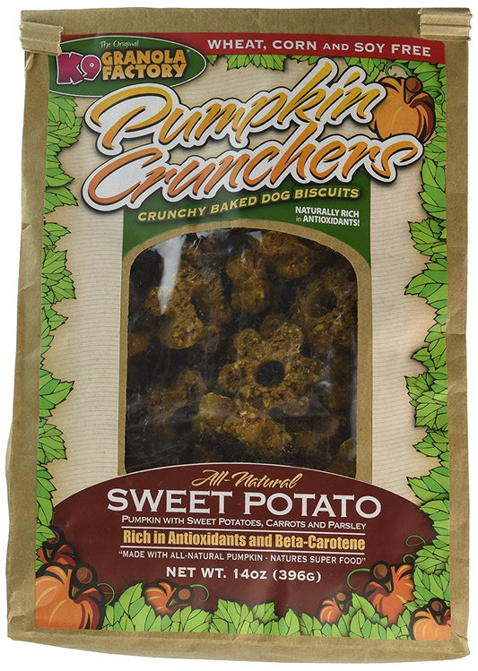 K9 Granola Factory Pumpkin/Sweet Potato with Carrot and Parsley Crunchers, 14 Ounces Per Pack