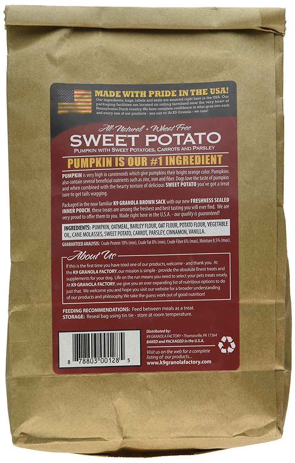K9 Granola Factory Pumpkin/Sweet Potato with Carrot and Parsley Crunchers, 14 Ounces Per Pack