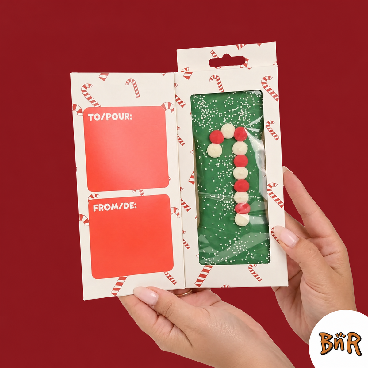 Candy Cane-nine Christmas Singing Card Box Dog Treat