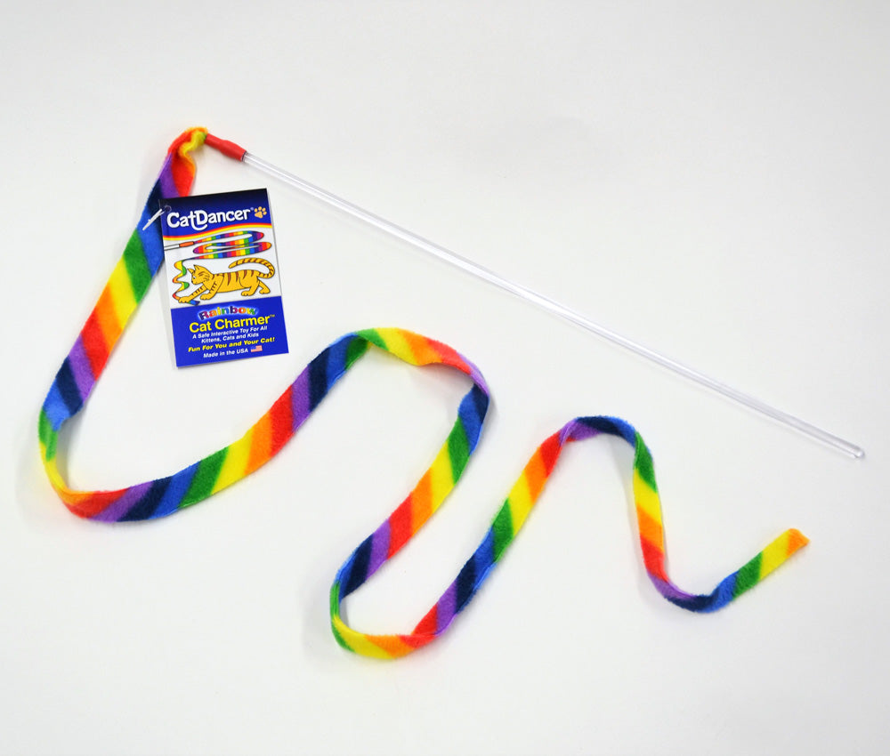 Cat Dancer Cat Charmer Interactive Cat Toy Wand RAINBOW