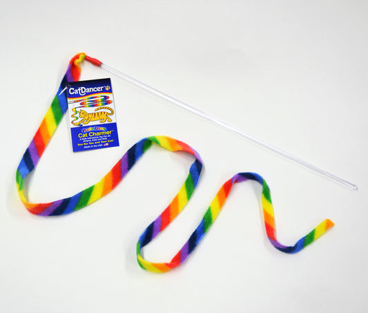 Cat Dancer Cat Charmer Interactive Cat Toy Wand RAINBOW