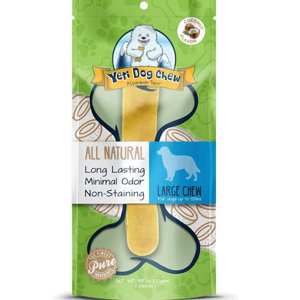 Yeti Dog Chew Coconut Dog Chews Treats- Large, 3.5 oz