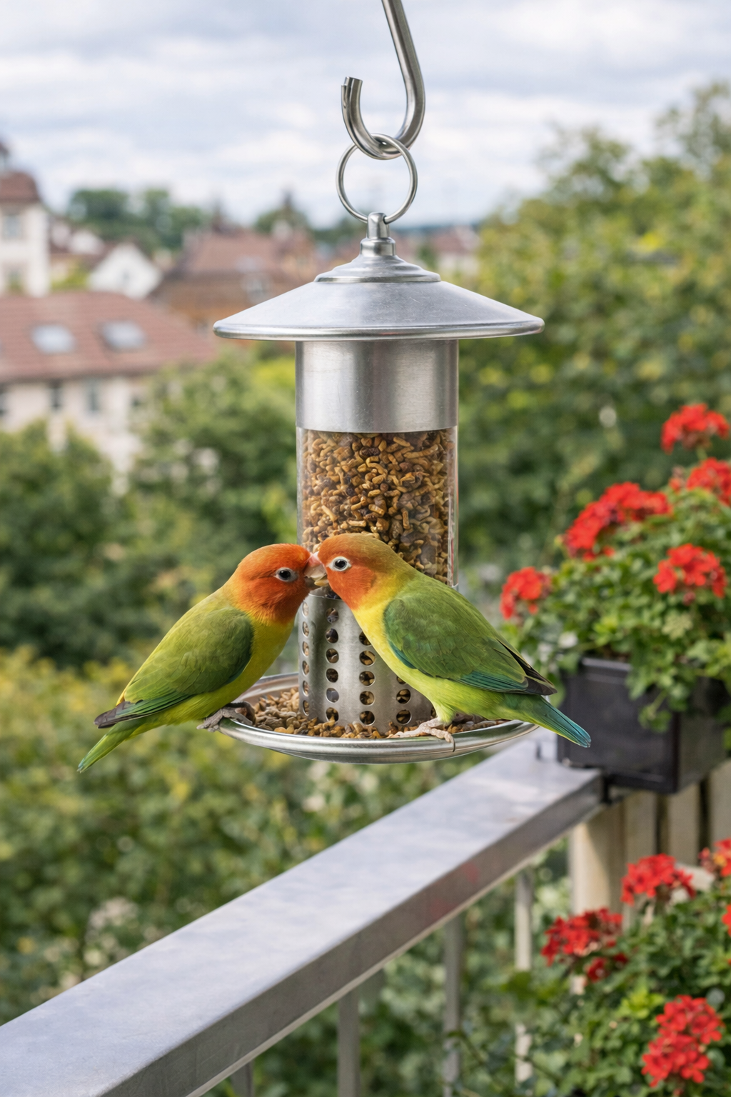 Pacific Bird and Supply Galvanized Silver Mealworm Bird Feeder - 11.25"