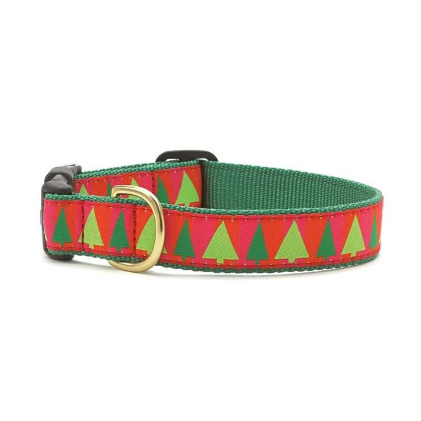 Up Country Christmas Festive Trees Dog Collar, Large