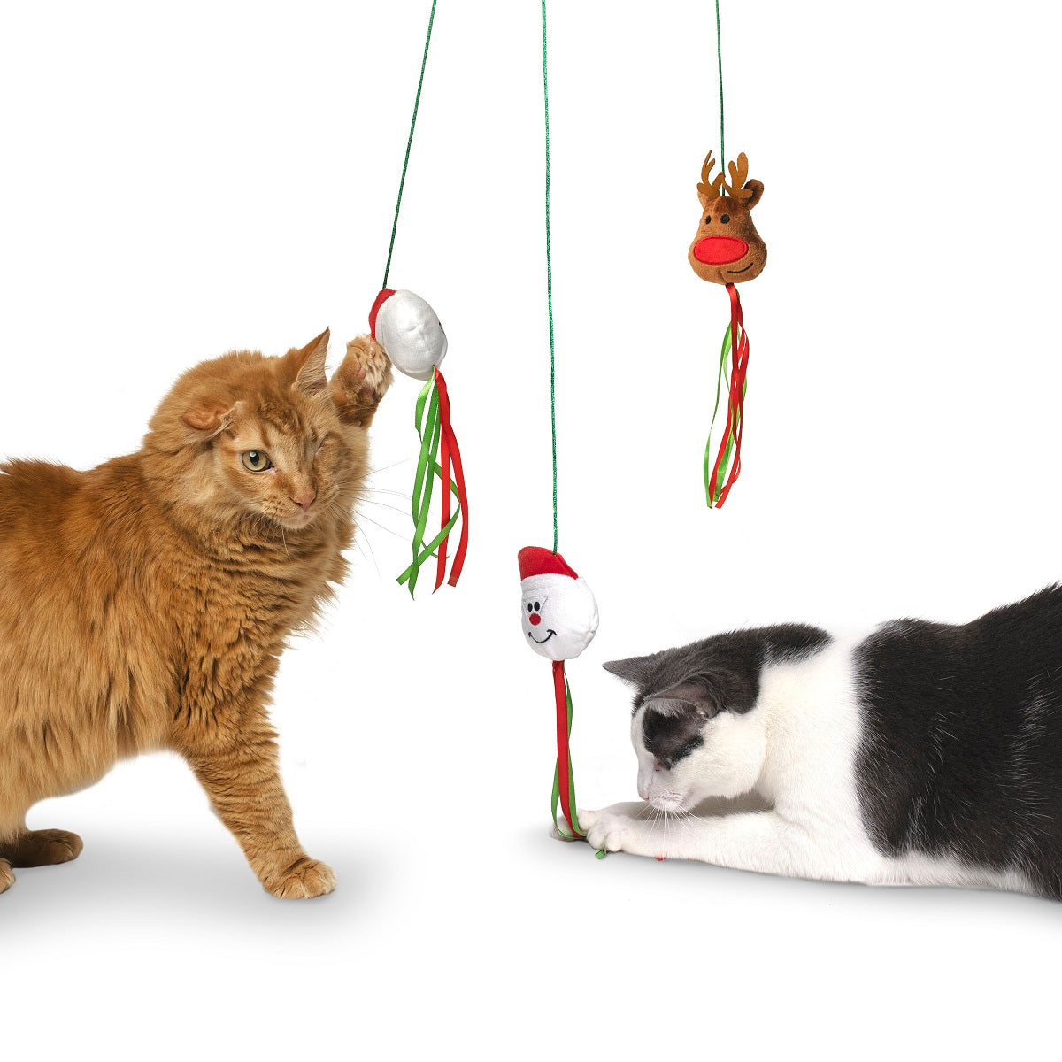 Midlee Christmas Cat Wand with Ribbon - 3 Pack