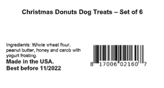 Christmas Donuts Dog Treats- Set of 6…