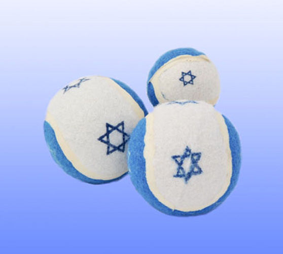 Copa Judaica 2.5-Inch Diameter Tennis Balls with a Blue Star in The Middle for Dogs and Cats