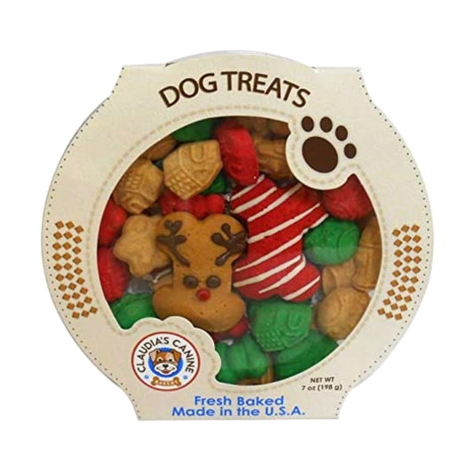 Claudia's Canine Bakery Reindeer Games Dog Christmas Treats- 11oz Tub