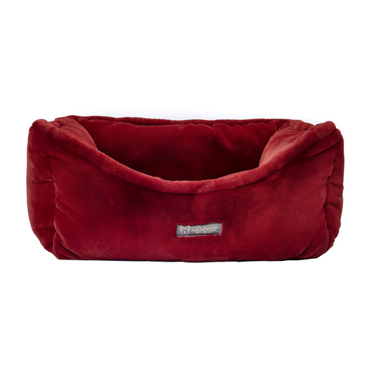 NANDOG Cloud Collection Cat and Dog Bed for Small to Medium Breeds - Burgundy