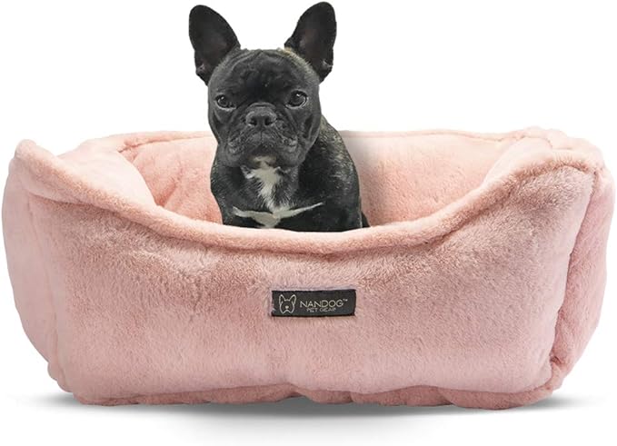 NANDOG Reversible Luxury Microplush Cloud Ultra Plush Dog & Cat Bed - Pink