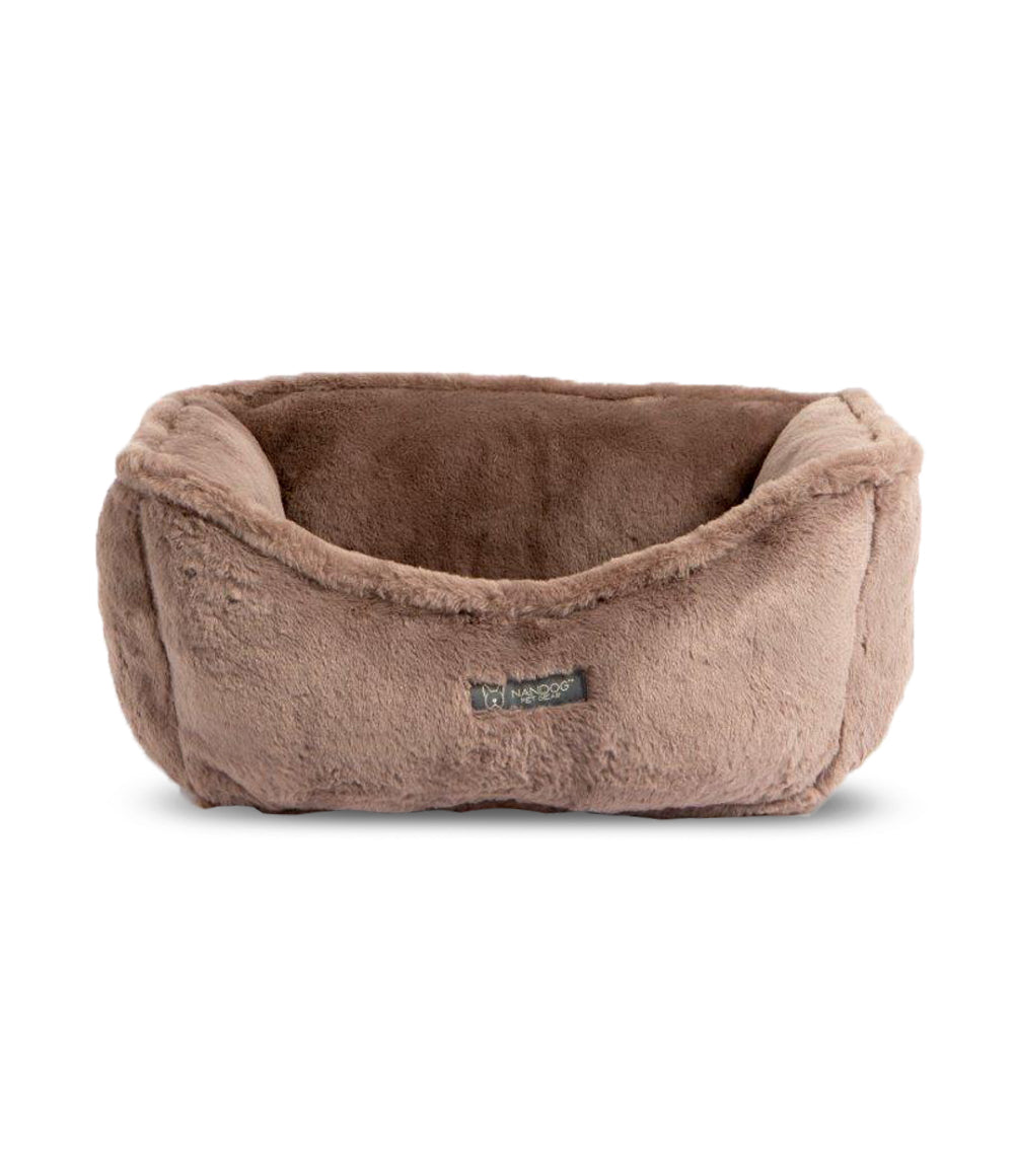 Nandog Pet Gear Cloud Reversible Dog Pet Bed - Brown/Mink Tan