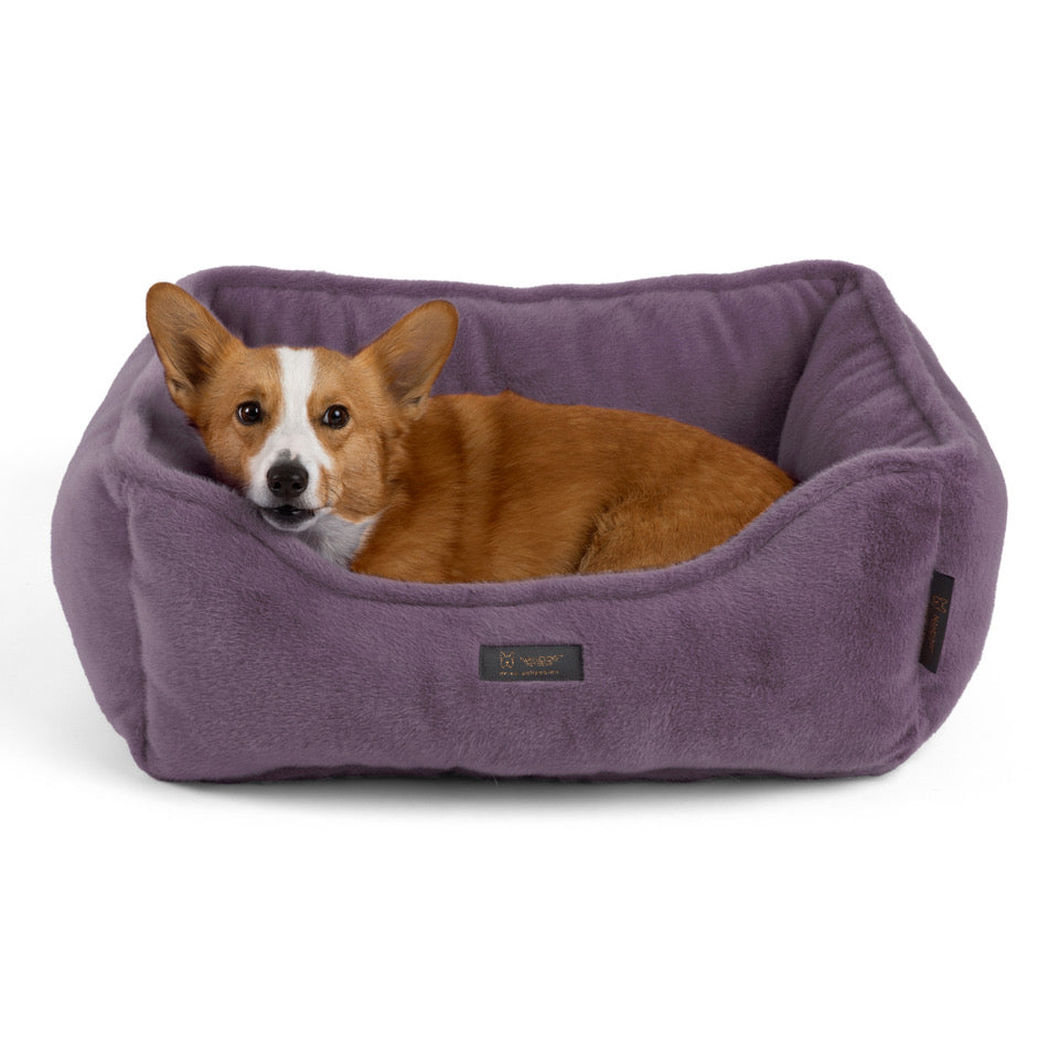 Nandog Pet Gear Cloud 2.0 Reversible  Dog Knit Bed - Taupe Purple (25 in)