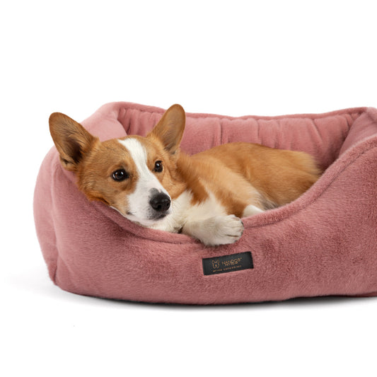 Nandog Pet Gear Cloud 2.0 Reversible  Dog Knit Bed - Taupe Pink (25 in)