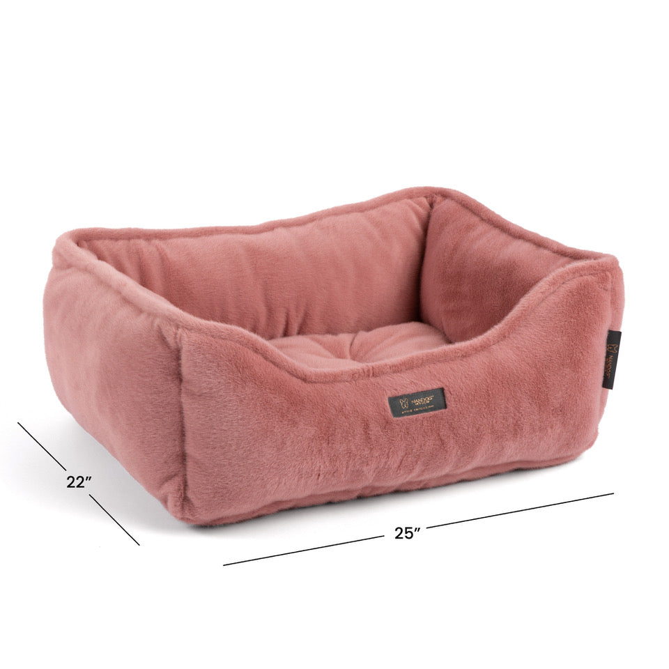 Nandog Pet Gear Cloud 2.0 Reversible  Dog Knit Bed - Taupe Pink (25 in)