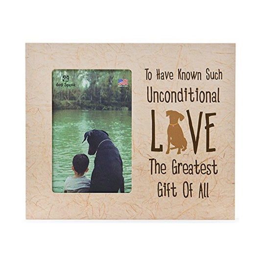 Unconditional Love Dog Vertical Distressed Wood Picture Frame 4x6