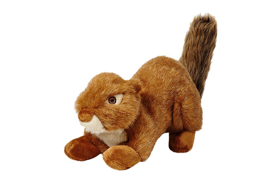 Fluff & Tuff Squeakerless Red Squirrel Dog Toy - 12