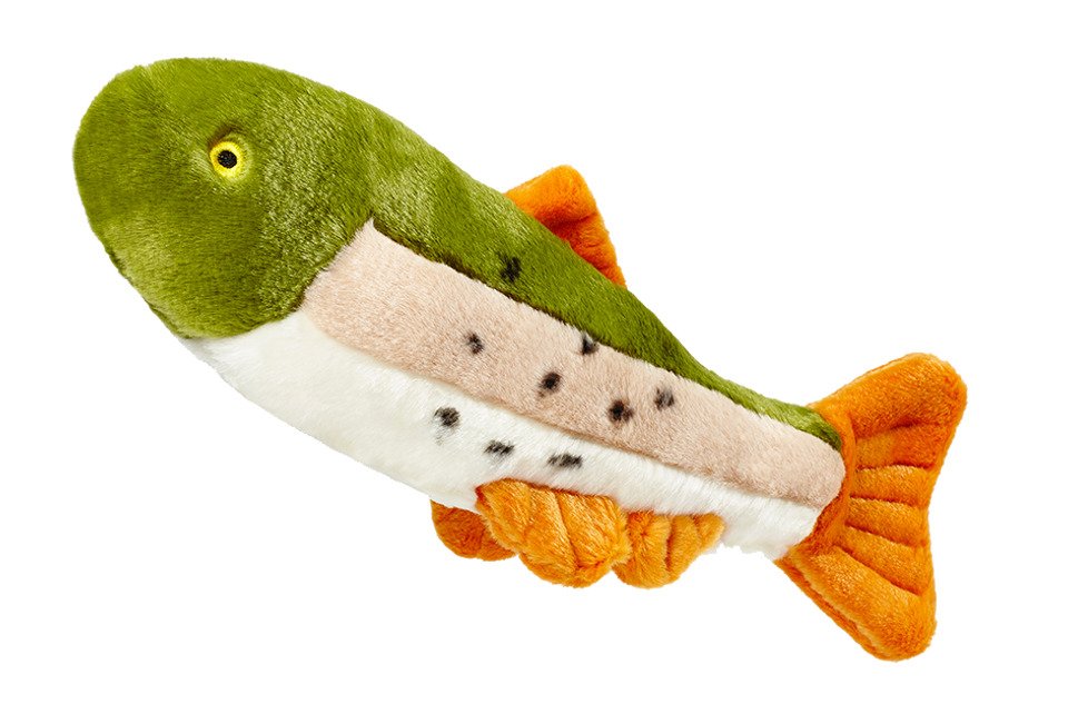 Fluff and Tuff Ruby the Rainbow Trout Dog Toy - 14"