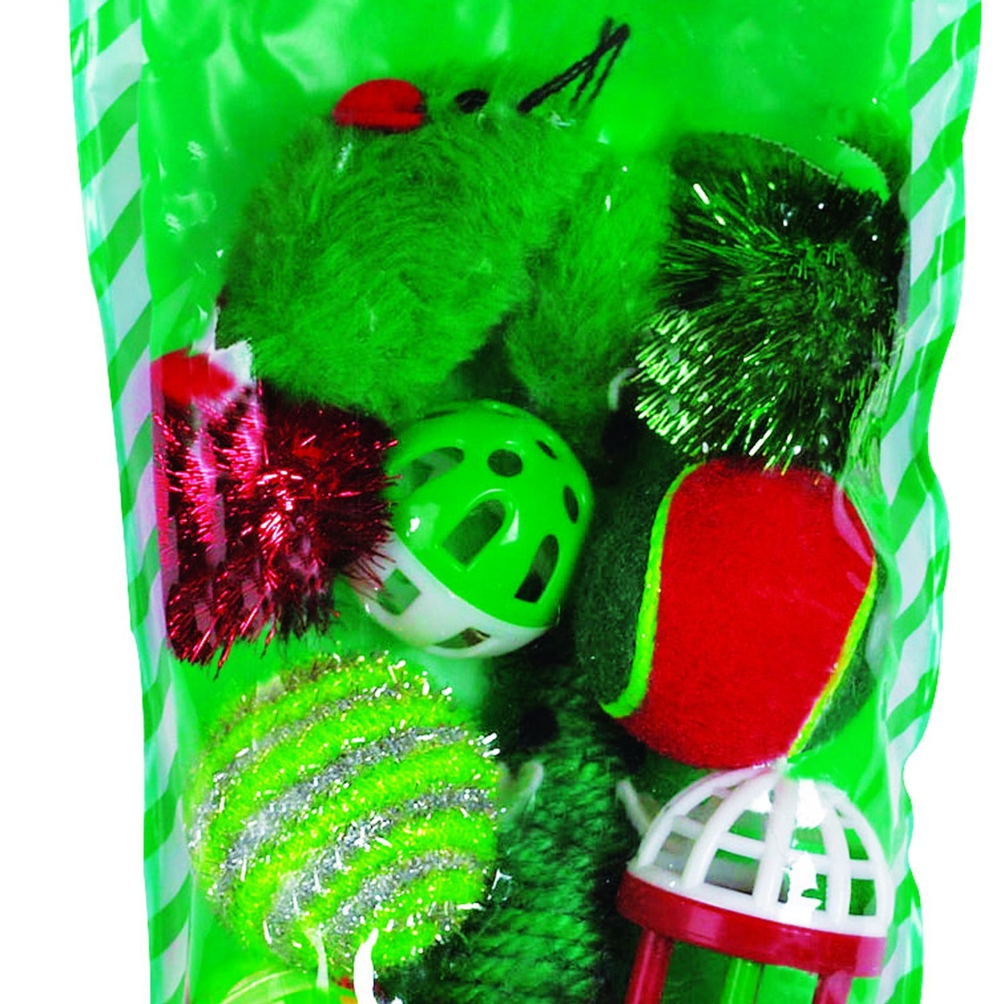 Zanies Fun Filled Holiday Cat Stocking with Assorted Cat Toys