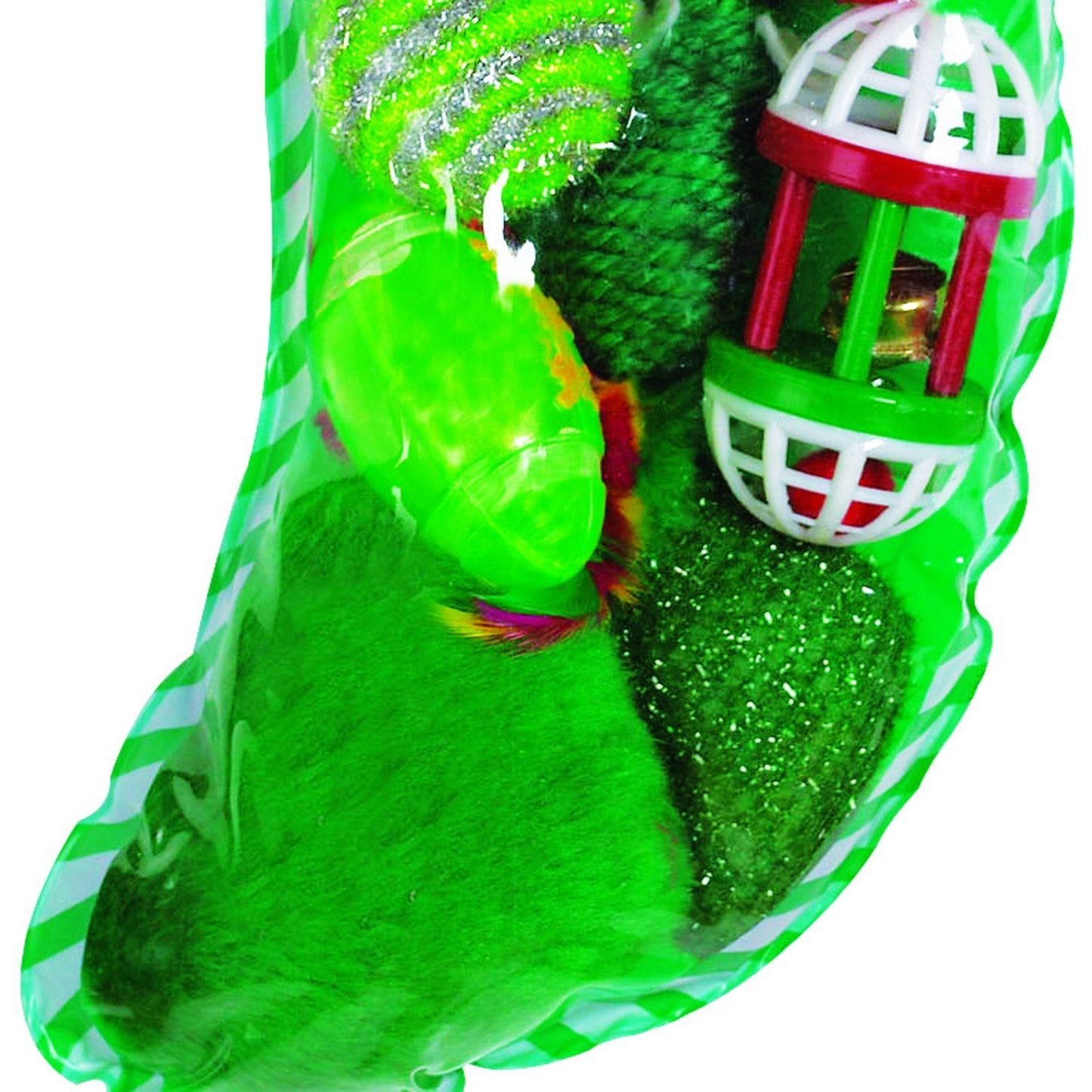 Zanies Fun Filled Holiday Cat Stocking with Assorted Cat Toys