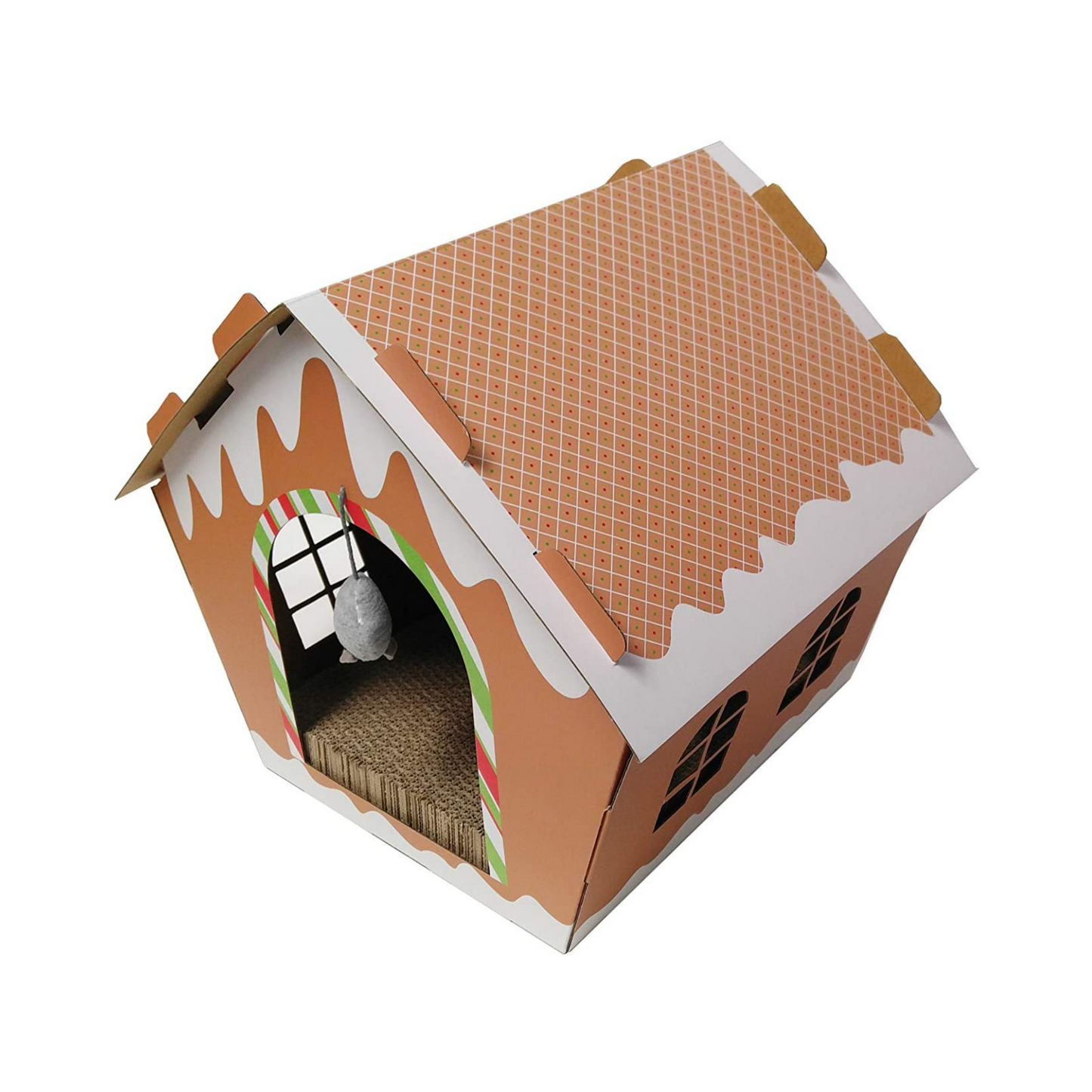 Midlee Gingerbread Christmas Cat Scratcher House