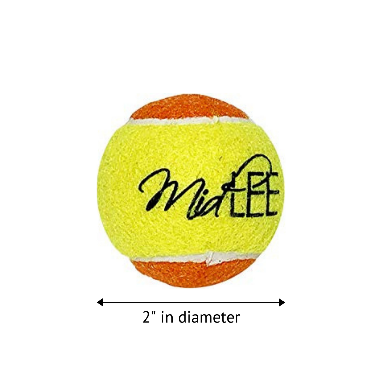 Midlee 2 Yellow Orange Small Dog Tennis Balls 12 Pack Midlee Designs
