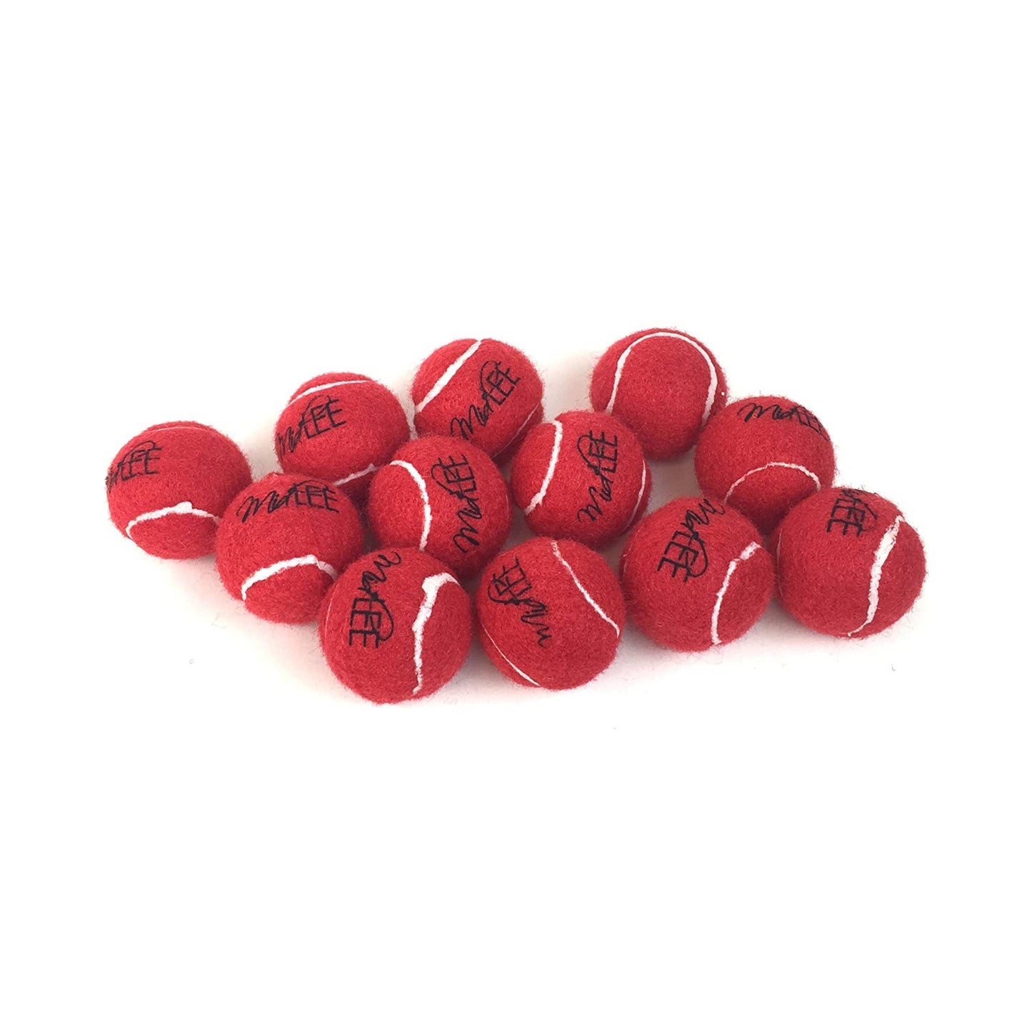 Midlee MINI Dog Tennis Balls, Red, 1.5" 12-Pack- Fetch Ball Laucher Pet Small Tennis Balls