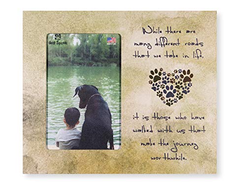 9.5" x 8" Vertical Wooden Dog Cat Pet Picture Frame Holds 6x4 Picture Wall or Tabletop MADE IN THE USA (Different Roads)