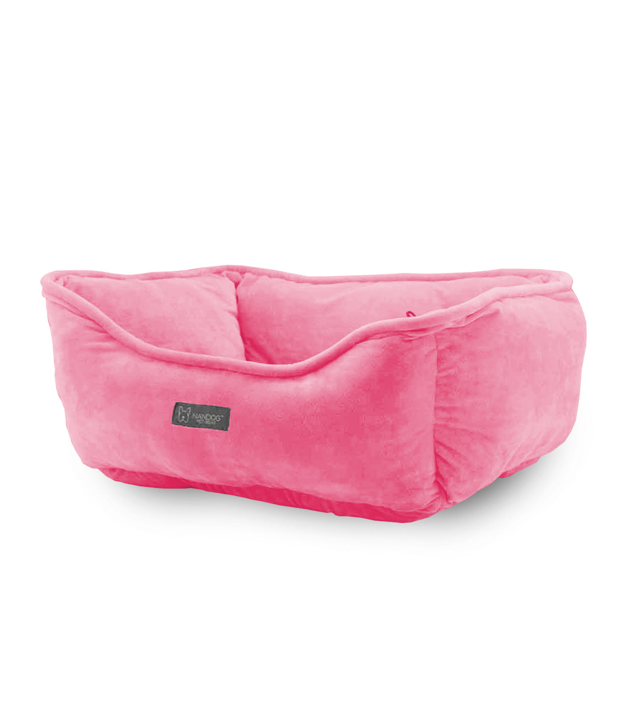 NANDOG Reversible Luxury Microplush Fabric Cat and Dog Beds - Pink