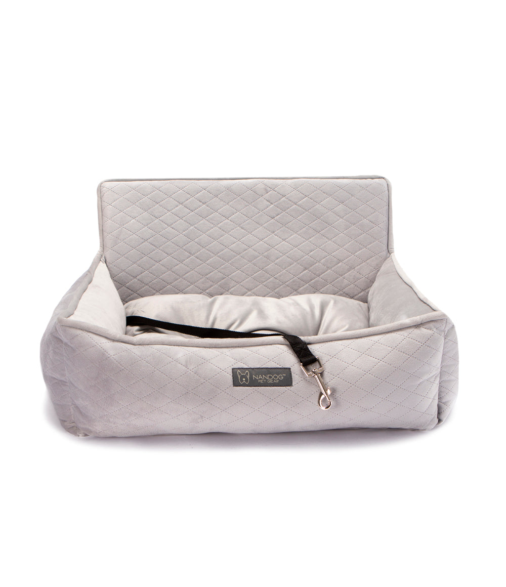 Nandog Pet Gear Small Car Seat Quilted Light Gray