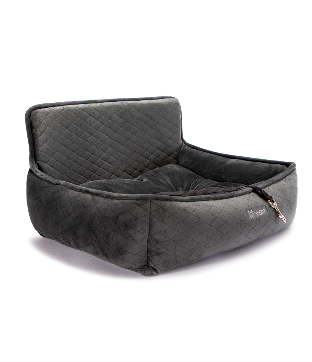 Nandog Pet Gear Large Car Seat Quilted - Dark Gray