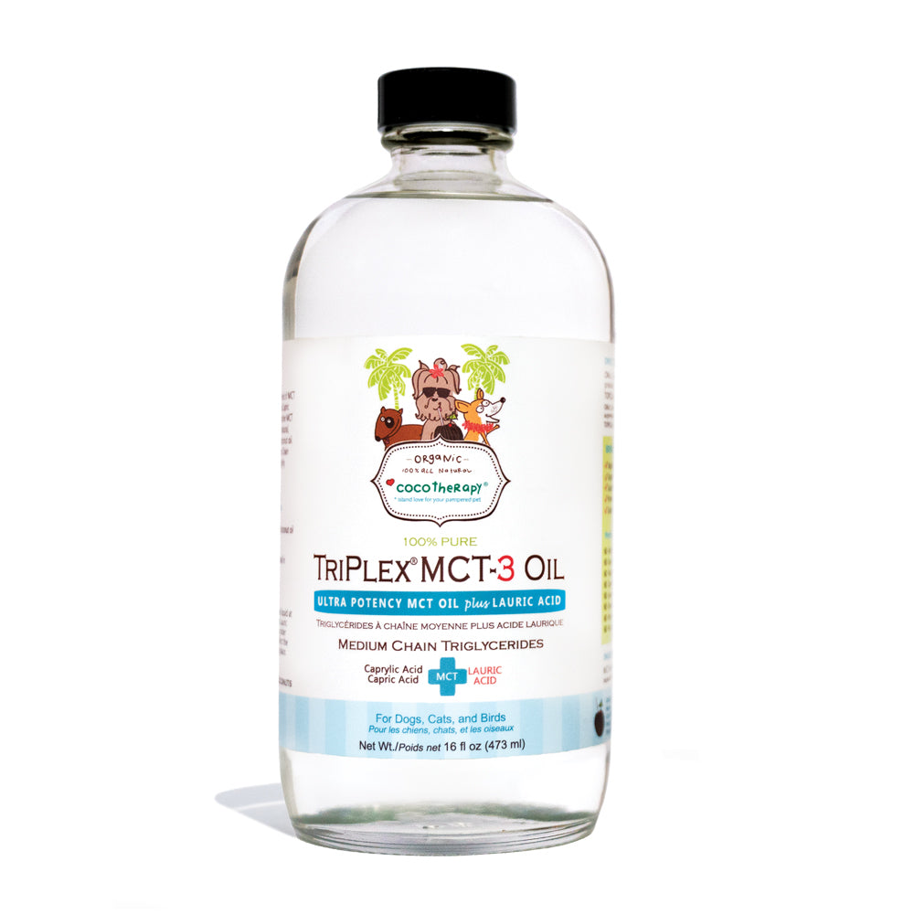 CocoTherapy TriPlex MCT-3 Oil - Ultra Potency MCT Oil plus Lauric Acid - 16 fl. oz. Glass Bottle