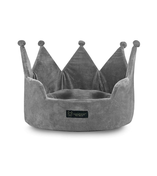 NANDOG Crown Collection Micro-Plush Dog & Cat Bed - Light Gray