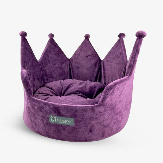 NANDOG Crown Collection Micro-Plush Dog & Cat Bed - Purple