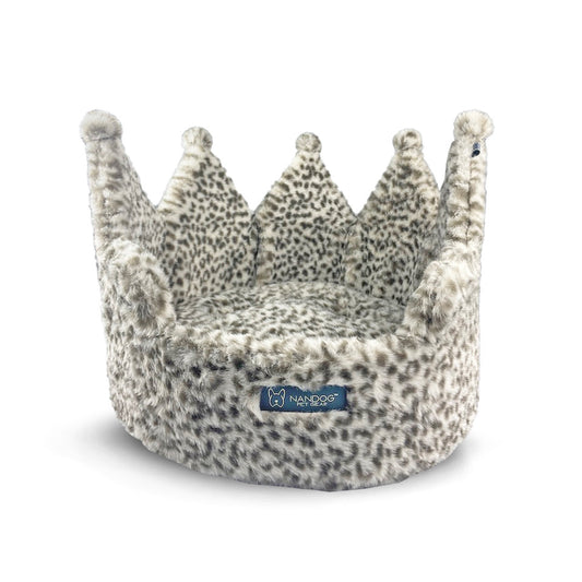 NANDOG Crown Collection Micro-Plush Dog & Cat Bed - Leopard