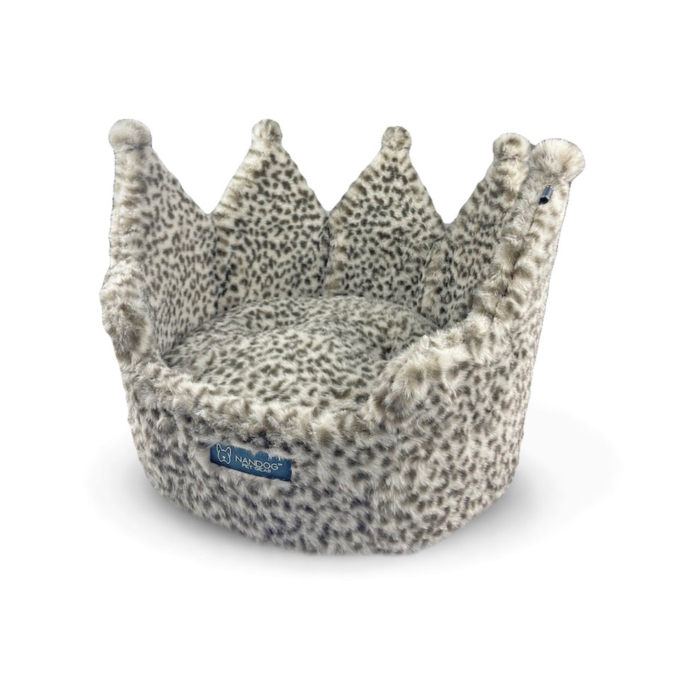 NANDOG Crown Collection Micro-Plush Dog & Cat Bed - Leopard