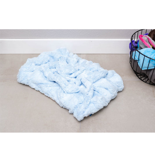 Mutts & Mittens, Inc. Premium Nesting  Pet Bed- Baby Blue Fur (18x26)