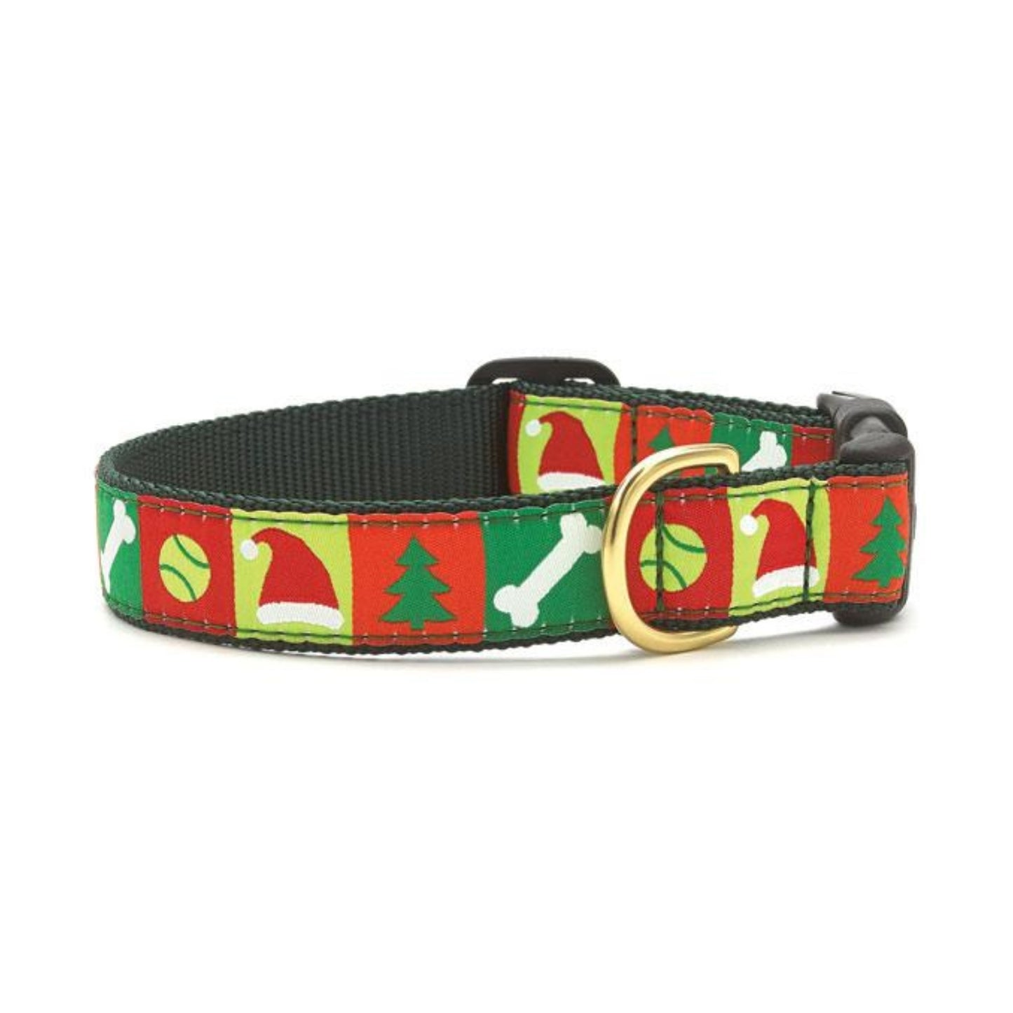 Up Country- Christmas List Style Dog Collar Medium (12-18"); Wide 1"