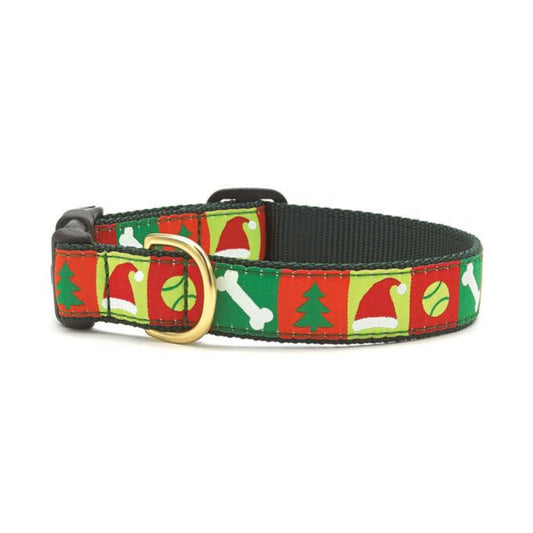 Up Country- Christmas List Style Dog Collar-Large (15-21”); Wide 1”