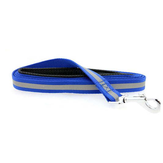 Doggie Design Basic Reflective Safety Strip Dog Leash - Cobalt Blue