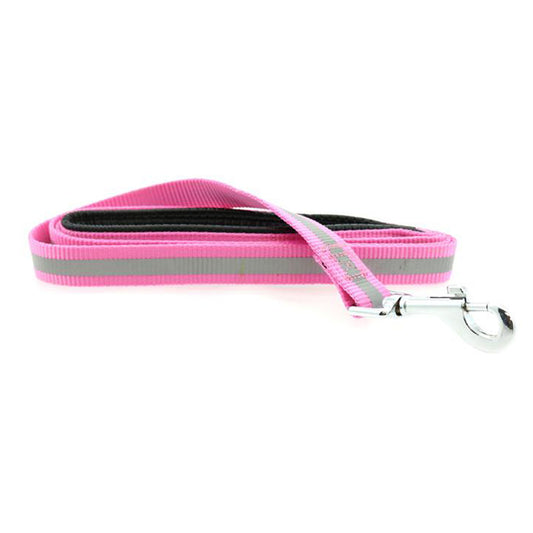 Doggie Design Basic Reflective Safety Strip Dog Leash - Candy Pink