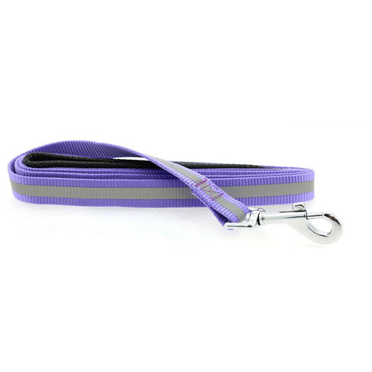 Doggie Design Basic Reflective Safety Strip Dog Leash - Paisley Purple