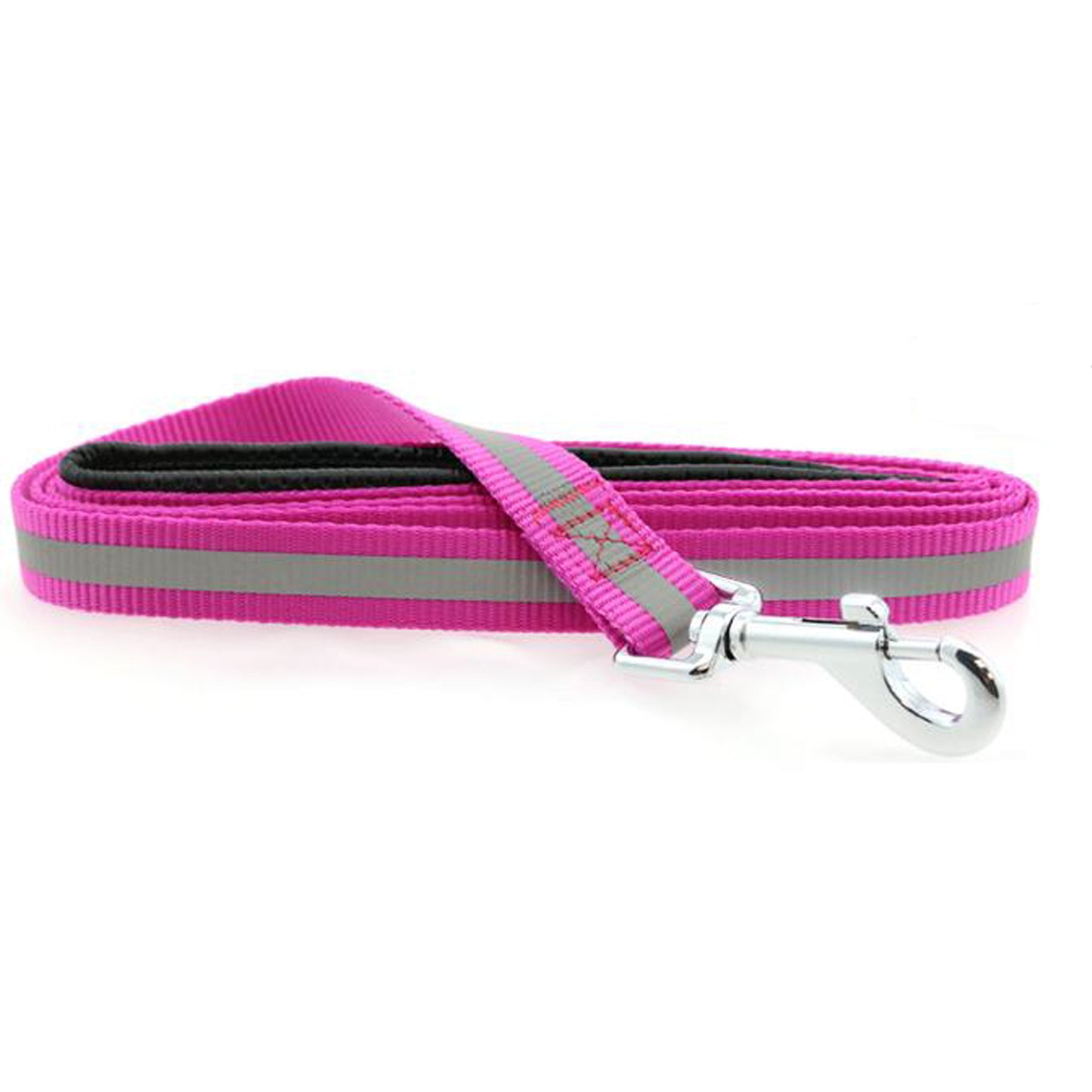 Doggie Design Basic Reflective Safety Strip Dog Leash - Raspberry Pink