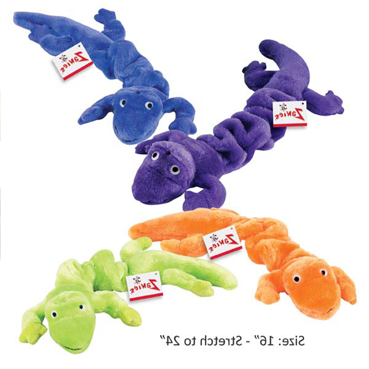 Zanies Bungee Geckos 16" Set of 4 Dog Toy