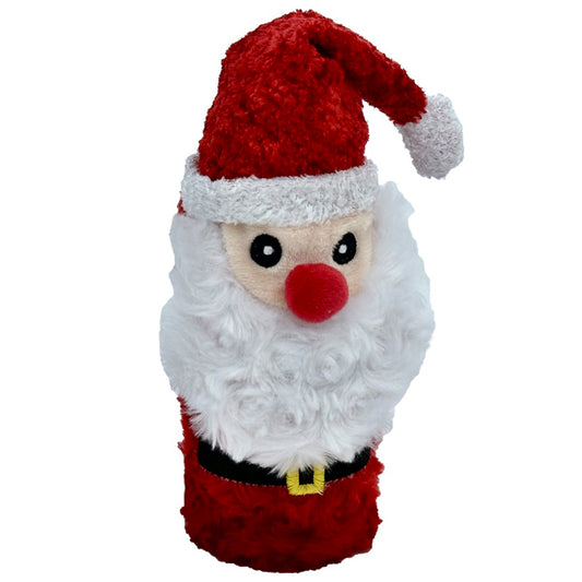 Pet Lou Christmas Squeaky Santa Bottle Dog Toy - 8"