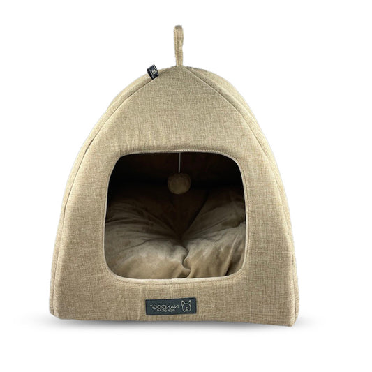 Nandog Pet Gear Cassel Cat Hut Tan - Brown