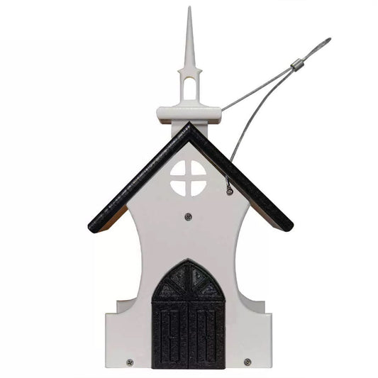 Americas Favorite Church Bird Feeder - White / Black (6.96" X 8.04" X 14.04")