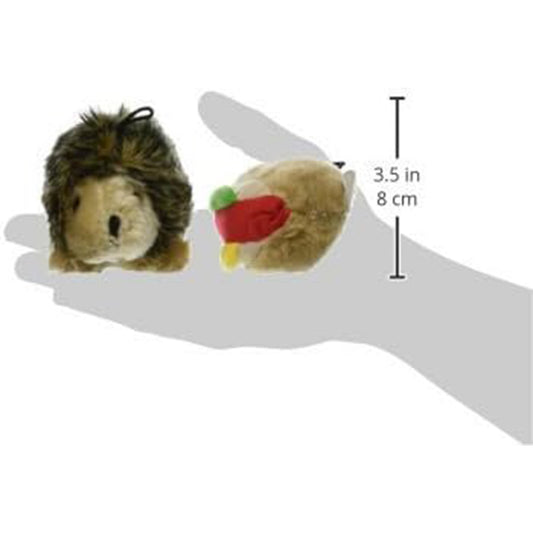 Petmate Booda Zoobilee Hedgehog and Hotdog Plush Dog Toy 2 pack